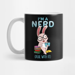 Cute Nerd Bunny Reader Book Lover Mug